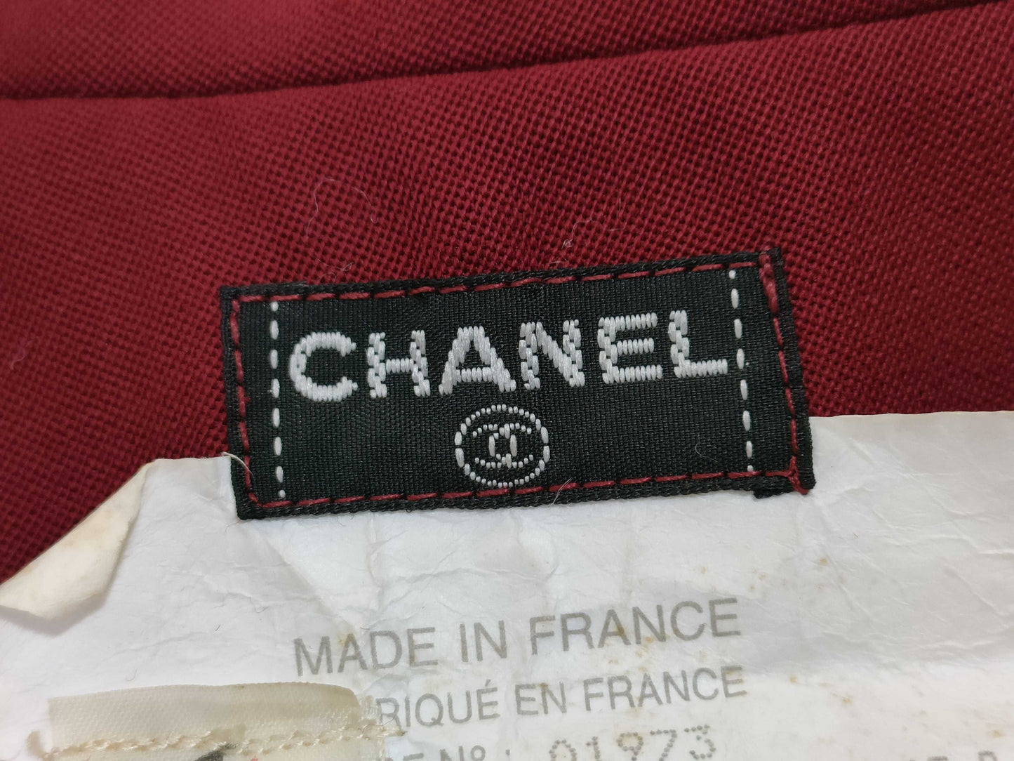 CHANEL Wool Double-Breasted Tailored Jacket with Coco Mark, Bordeaux, Size: 36