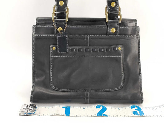 COACH 11420 Leather Madison Tote Bag Black Tote Bag