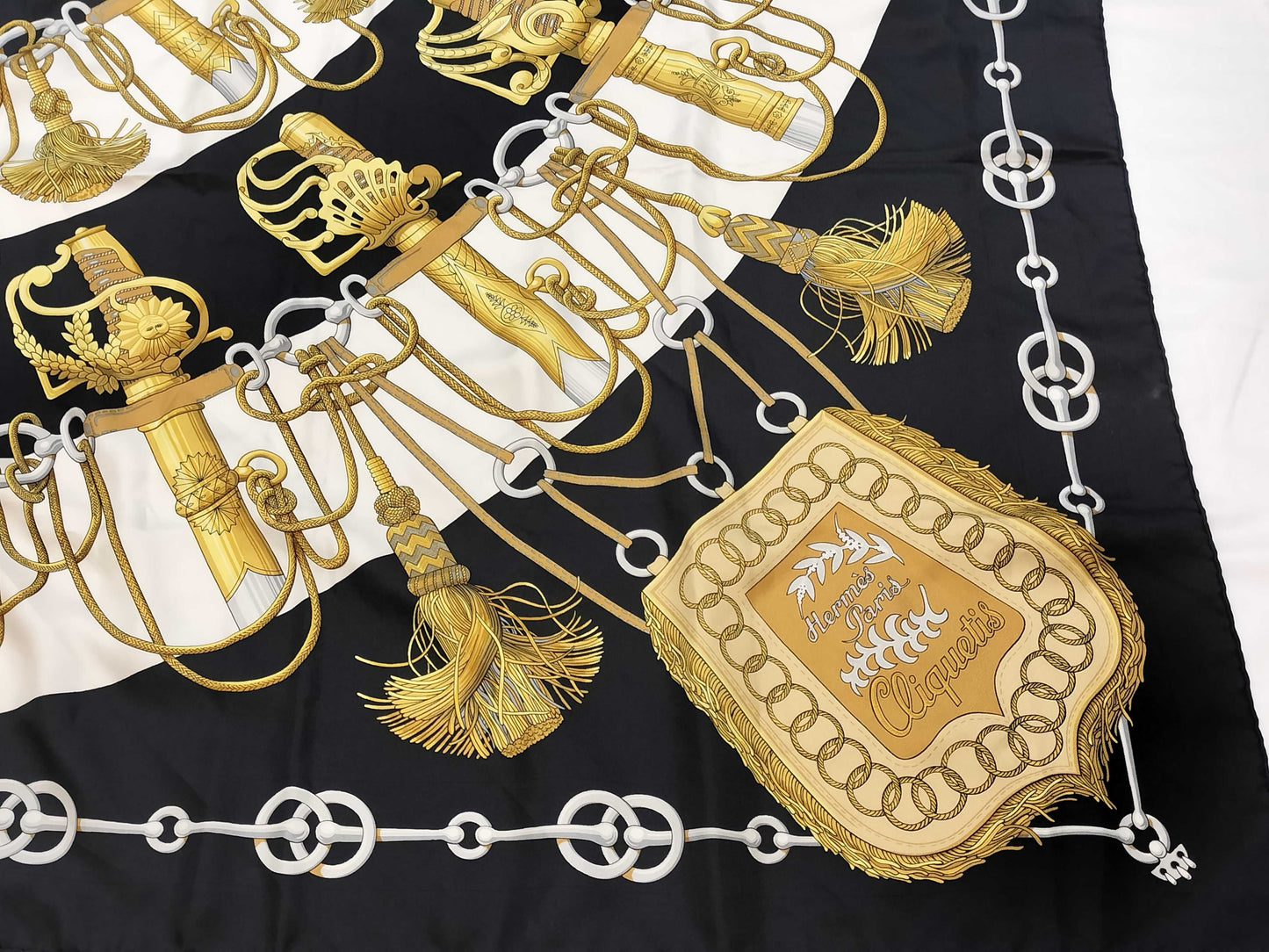 HERMES Scarf Carre Black Scarf