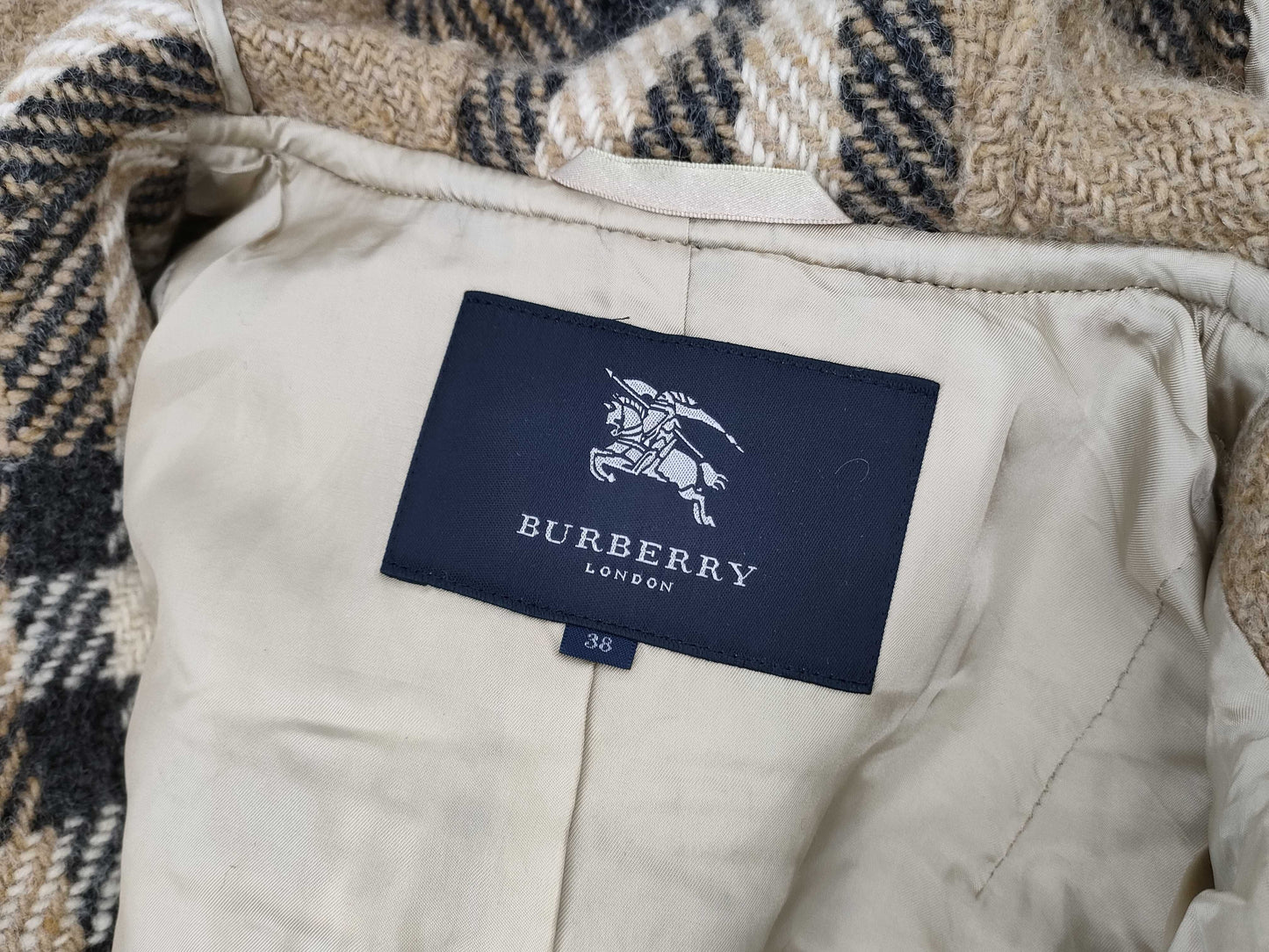 BURBERRY London Duffle Coat Nova Check Hoodie Size 38 Coat