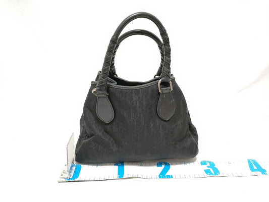 Dior Trotter Christian Dior Tote Bag Lovely Trotter All-Over Print Charm Black Handbag
