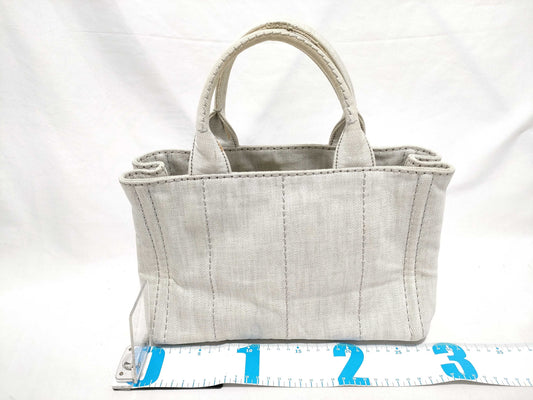 PRADA Prada Canapa Denim Handbag with Triangle Logo Tote Bag