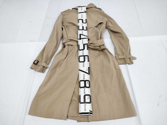BURBERRY Nova Check Honey Beige Trench Coat with Belt, Size 38
