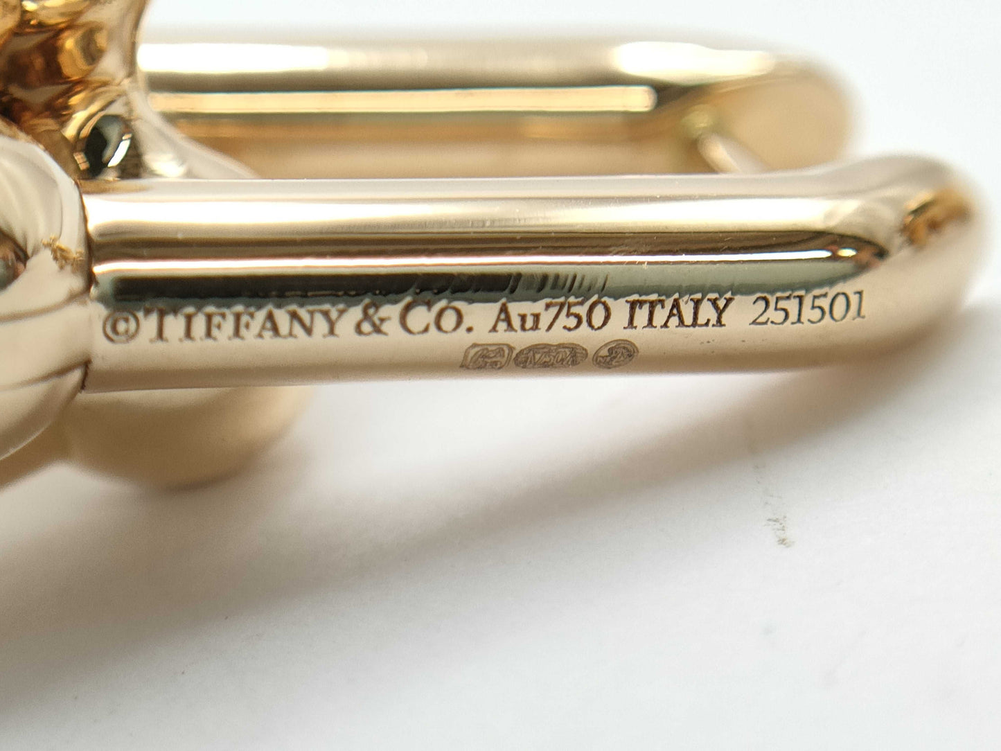 Tiffany & Co. Hardware Medium Au750 5.6g Earrings