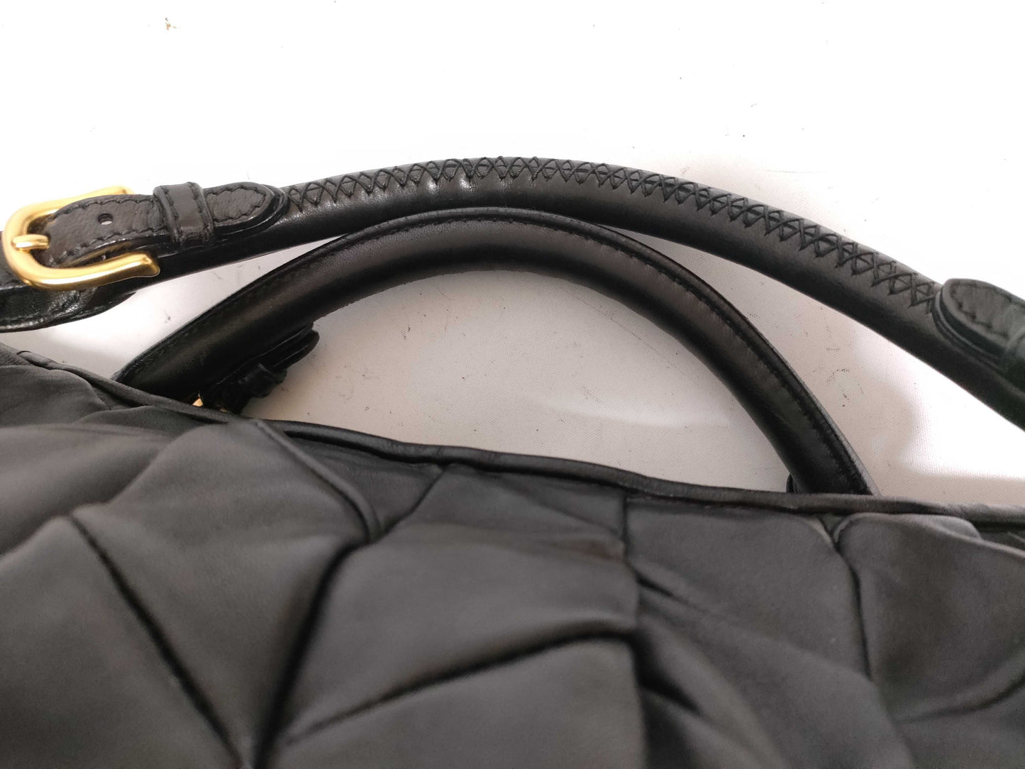 Miu Miu handbag with crystal strap in black