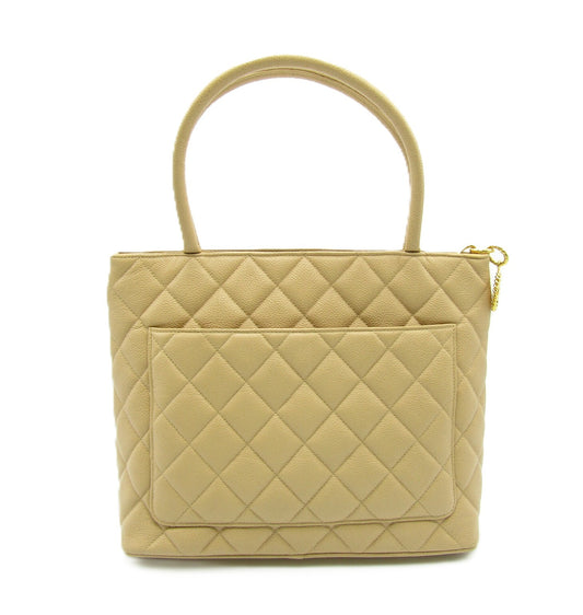 CHANEL Caviar Leather Reissue Tote A01804 Caviar Leather Beige G Hardware Handbag