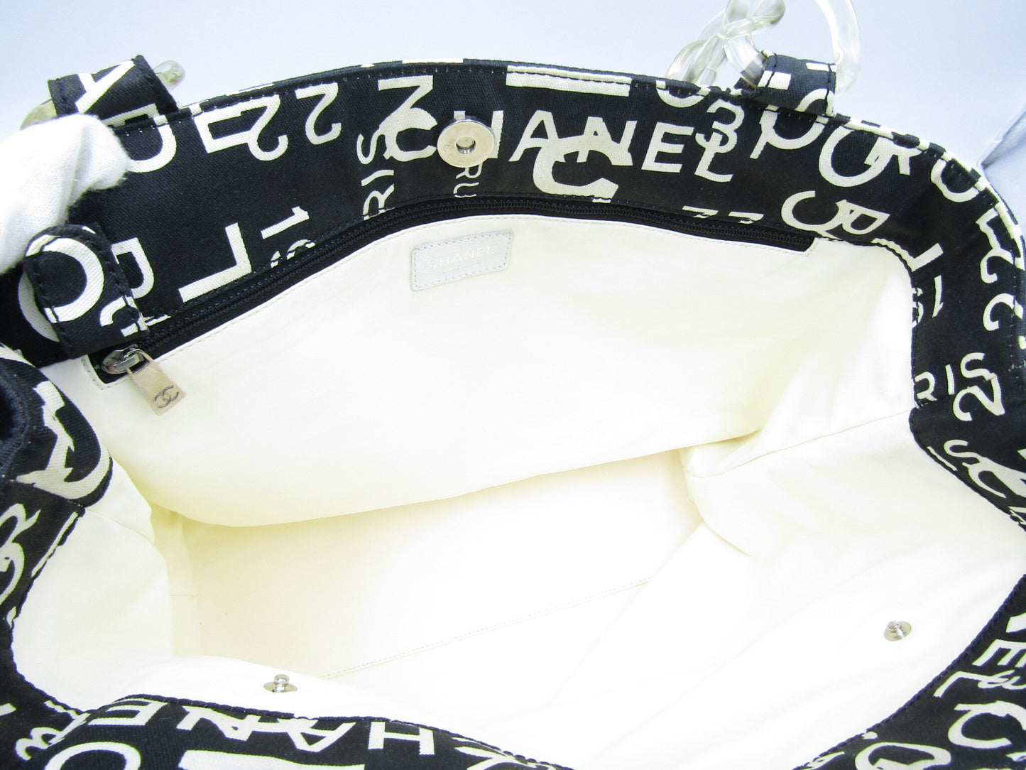 CHANEL New Travel Line Bi-Cy Line Tote A18302 Y01375 Canvas S Hardware Black Tote Bag