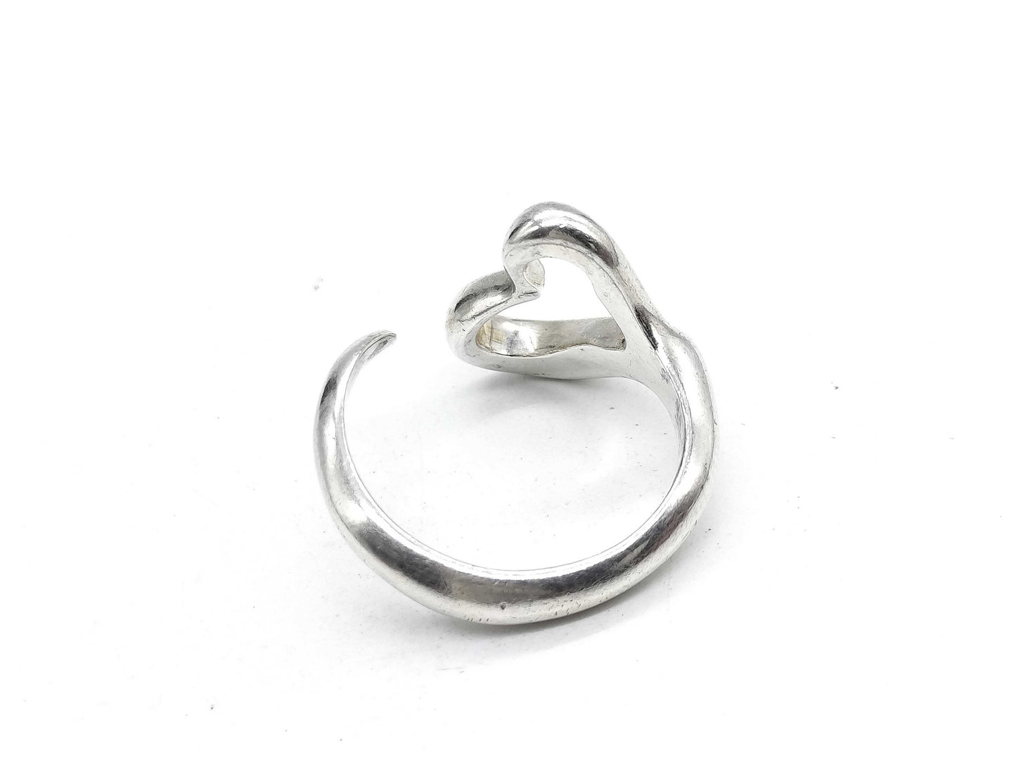 Tiffany & Co. Open Heart Sterling Silver 925 Ring, Size 50, 4.3g