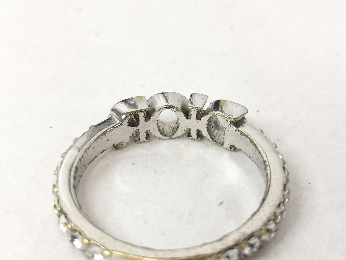 Dior Christian Dior Ring Logo Rhinestone L Ring