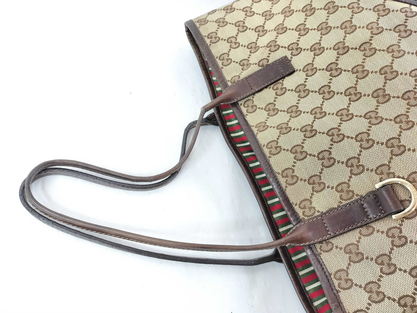 GUCCI GG Canvas Sherry Shoulder Tote Bag