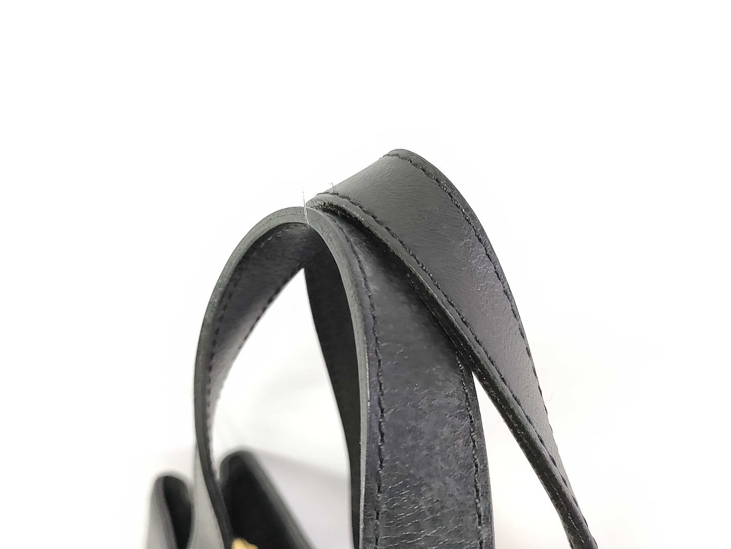 BURBERRY Nova Check Handbag Leather Black Tote Bag