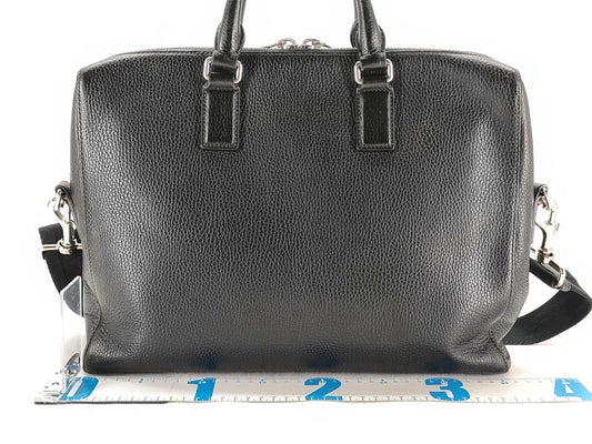 GUCCI GUCCI 387074 Leather Business Bag, Black, 2-Way Diamante Business Bag