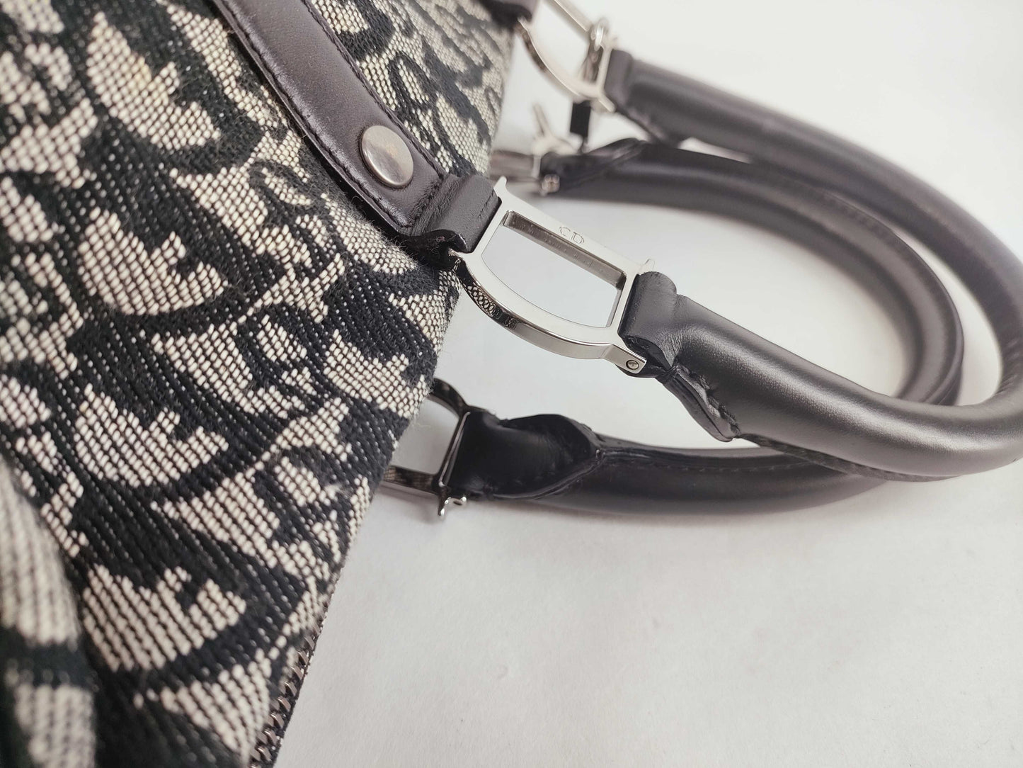 Dior Trotter Boston Bag Canvas BO G 0063 Black Boston Bag