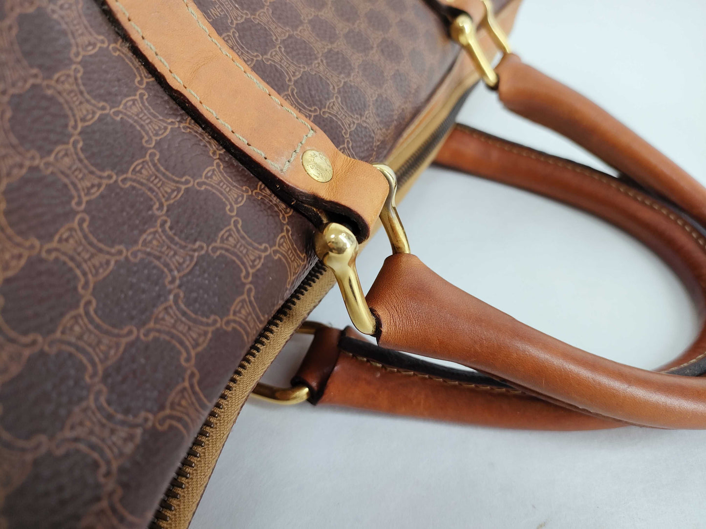 CELINE Macadam Boston Bag Brown Boston Bag