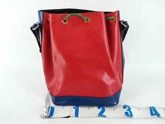 LOUIS VUITTON Epi Noe Shoulder Bag, Red and Blue, M44084, AR0915