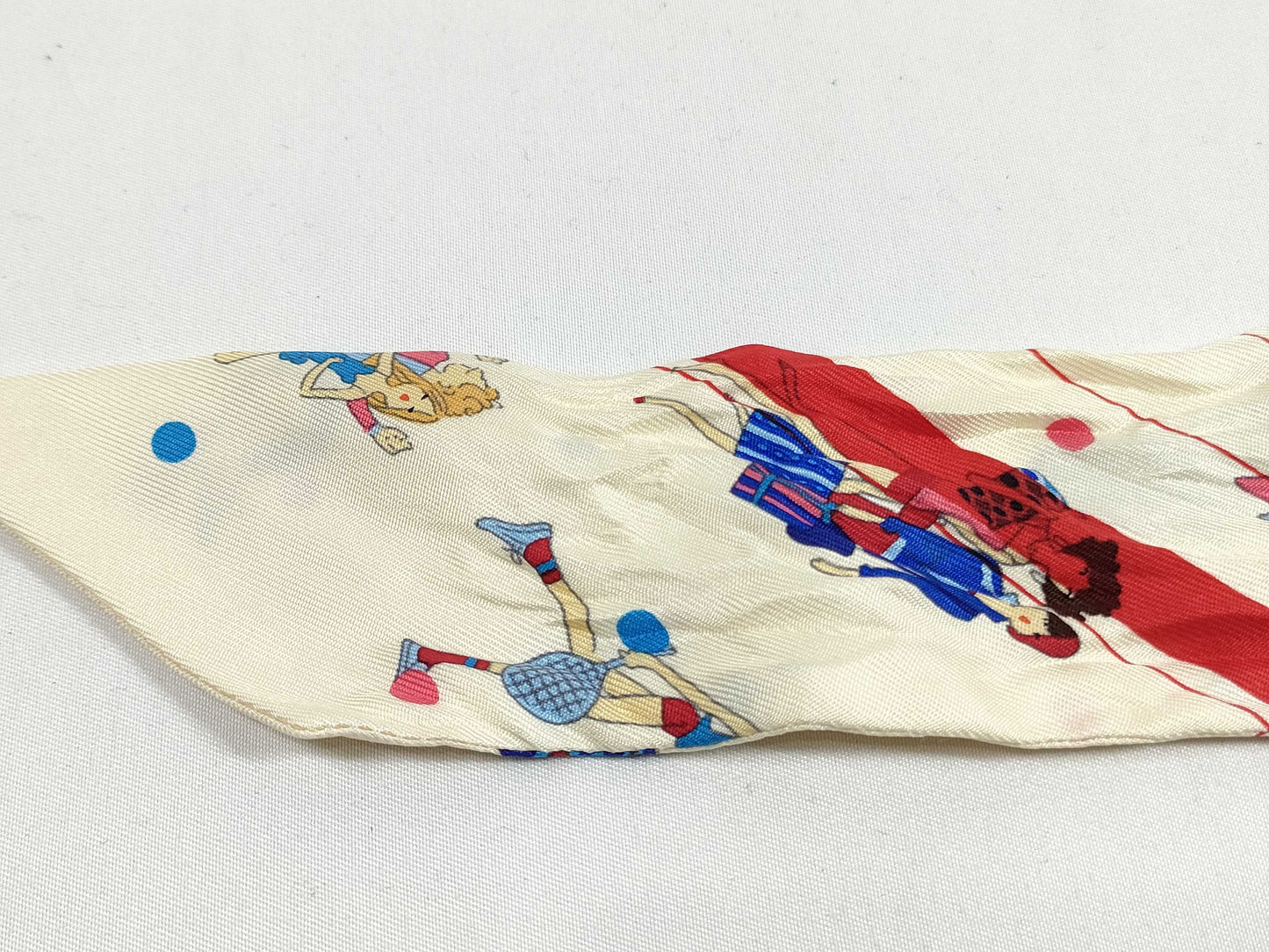 HERMES Twilly Silk Scarf Red Scarf Other Accessories