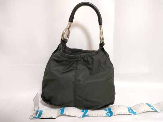 PRADA Prada Pla Hoop Metal Handle Handbag