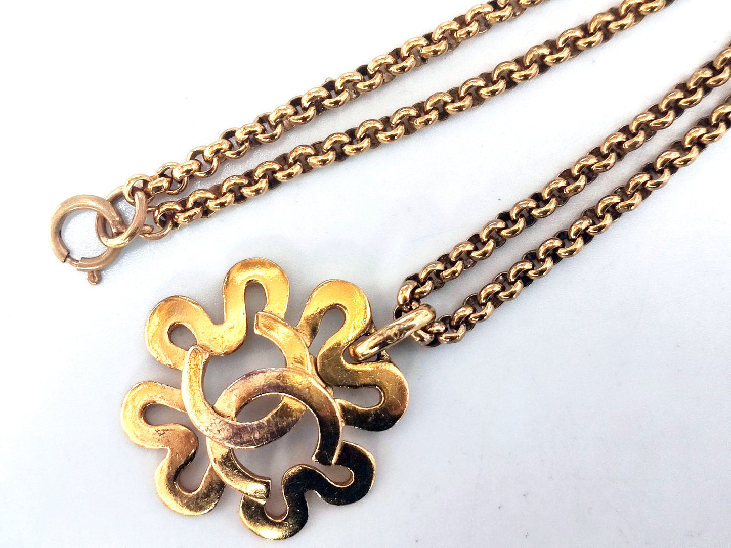 CHANEL Coco Mark Flower Necklace 95P Necklace
