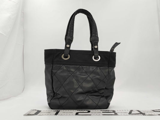 CHANEL Paris Ritz PM Tote Bag Black Silver Hardware on Canvas 11352179