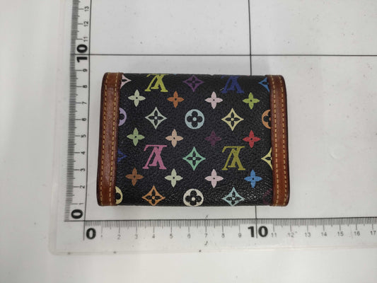 LOUIS VUITTON Multi Coin Case Porte Monnaie Plat Noir with unclear number