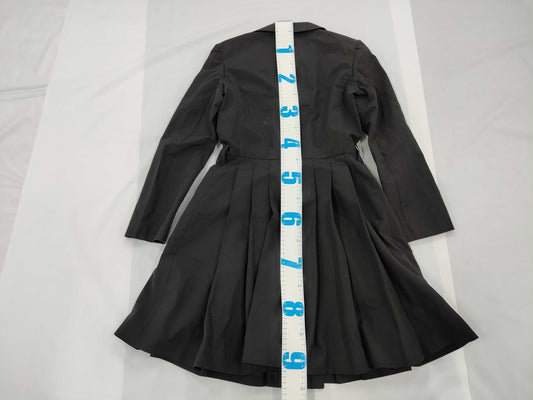 PRADA PRADA Prada Nylon Coat with Belt, Size 38, Black Coat