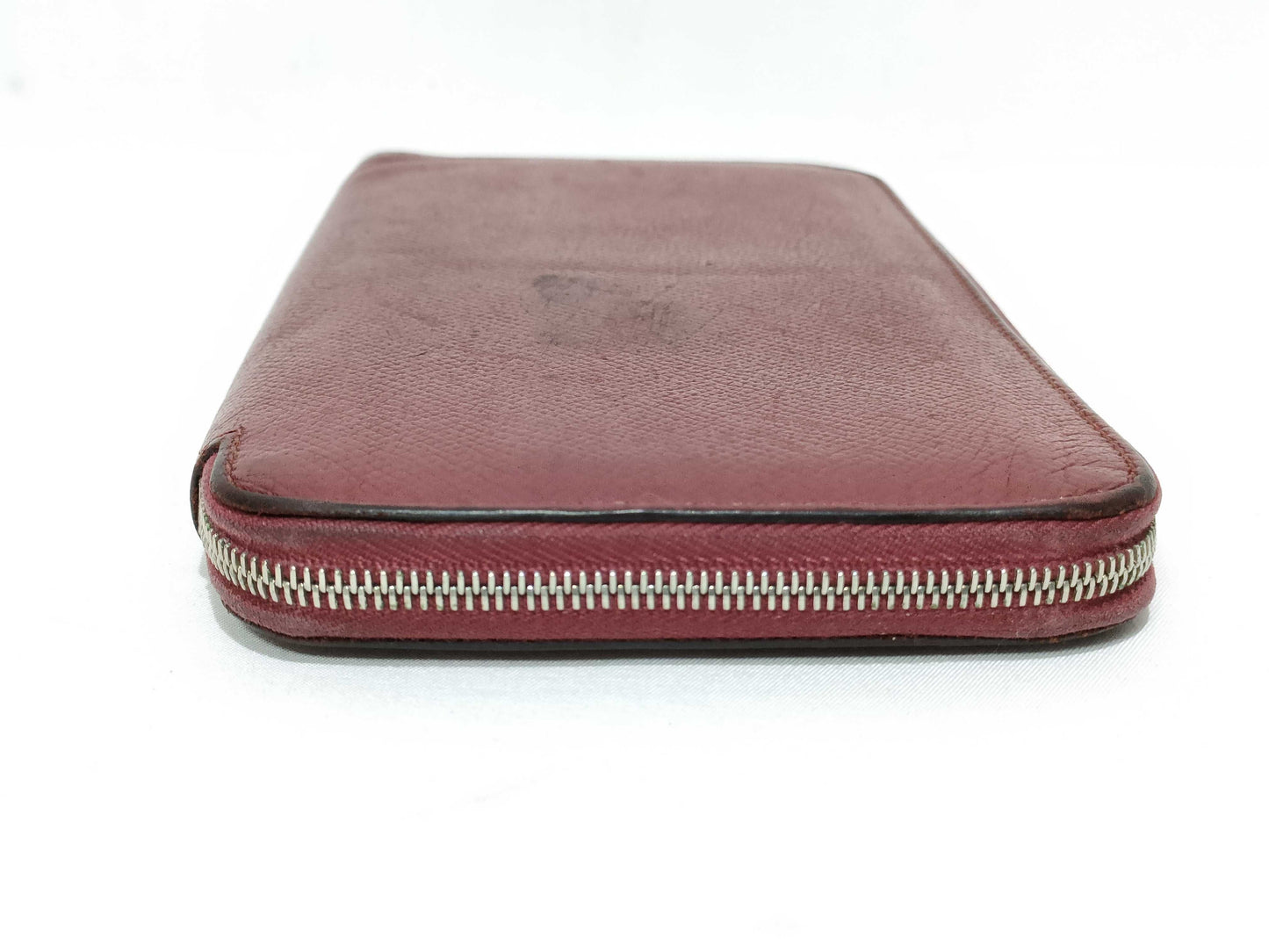 HERMES Azap Long Silk In Long Epson Bordeaux X Stamped Wallet