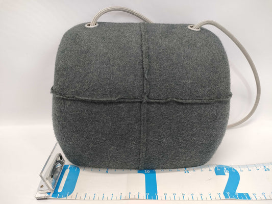 CHANEL Wool Hip Bag Gray Shoulder Bag