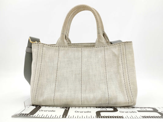 PRADA Denim Canapa 2-Way Shoulder Bag/Handbag
