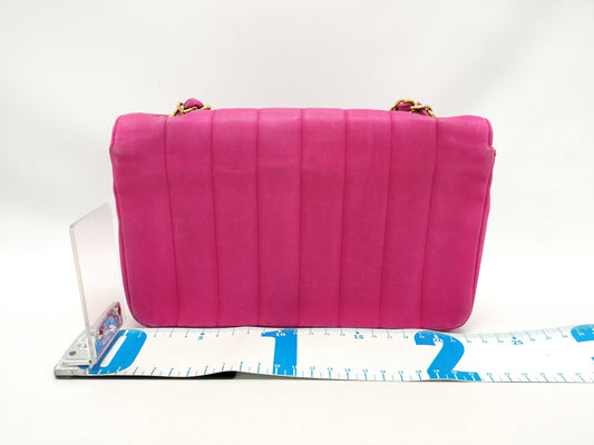 CHANEL Satin Chain Shoulder Bag Pink