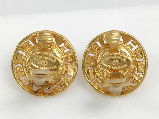 CHANEL Pearl Logo Earrings