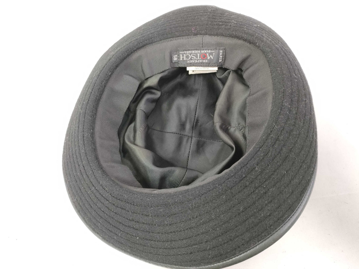 HERMES Hermes Hat Leather x Cashmere Other Accessories