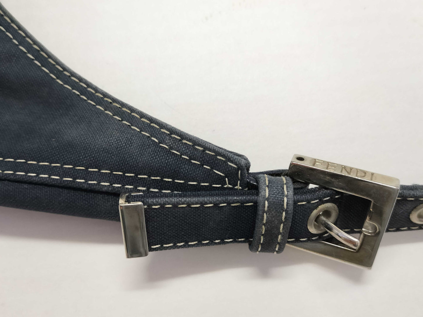 FENDI Mamma Bucket Shoulder Bag in Navy Denim