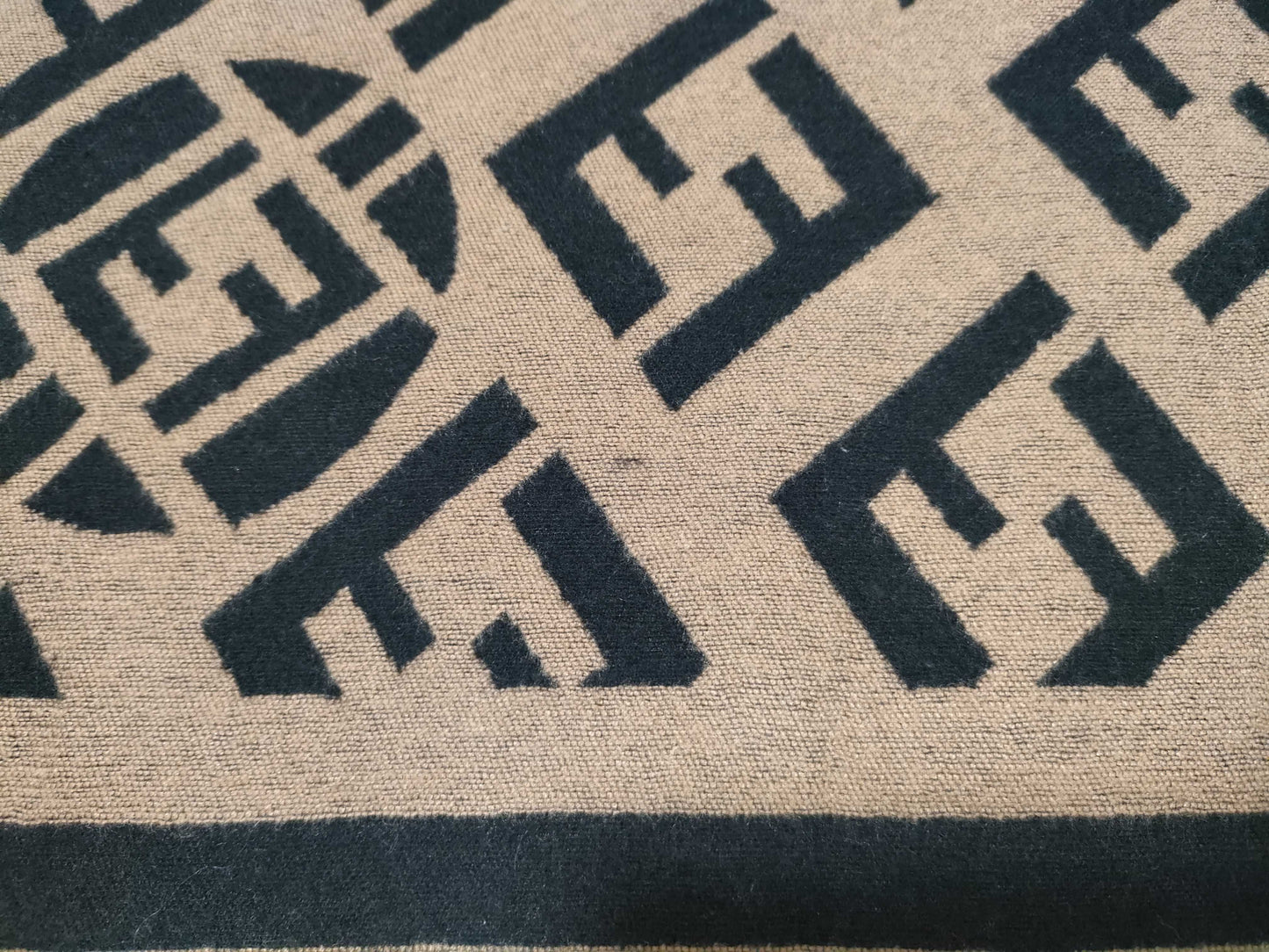 FENDI Zucca Pattern Scarf, 65% Cashmere, 35% Silk