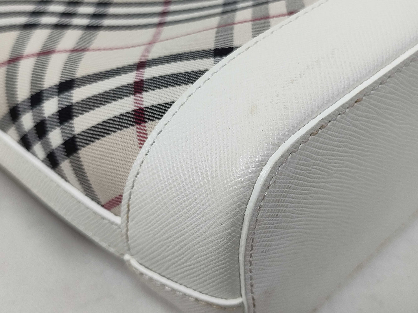 BURBERRY Shoulder Bag Nova Check Canvas Leather White Shoulder Bag