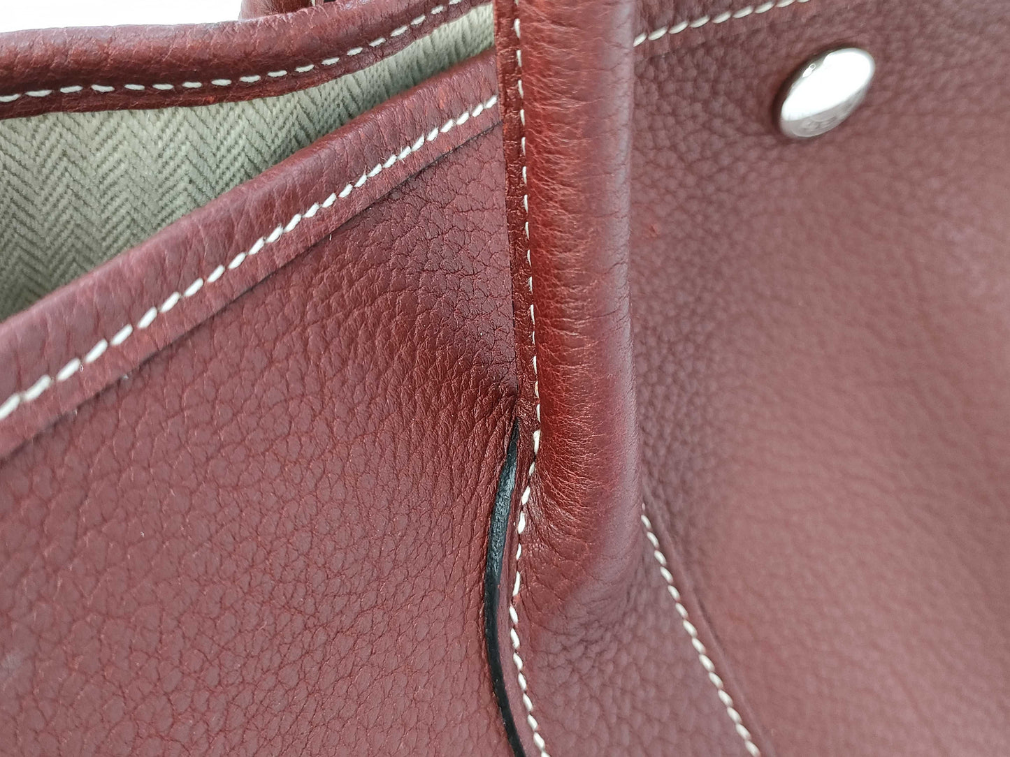 HERMES Garden Party PM K engraved tote bag