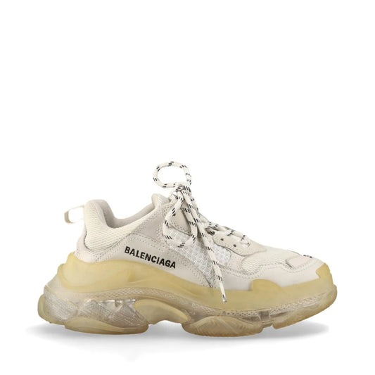 BALENCIAGA Triple S Leather Sneakers, Size 24cm