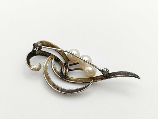 MIKIMOTO Pearl Diameter Approx. 6.0-6.2mm Silver 5.4g Brooch