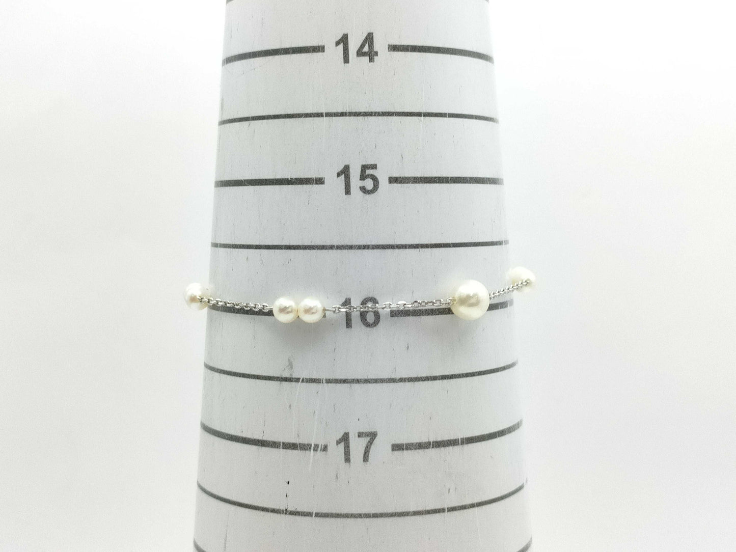 Pearl diameter: Approx. 4.0-6.1mm, 14K gold, 2.2g, Bracelet/Bangle