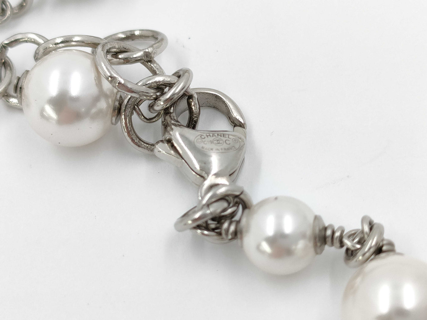 CHANEL Coco Mark Costume Pearl Long Necklace