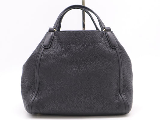 GUCCI Leather Soho 2-way Handbag/Shoulder Bag in Black with Shoulder Strap