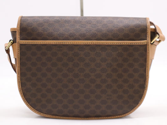 CELINE Macadam Shoulder Bag, Brown, GD Hardware