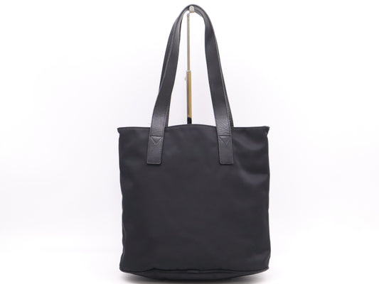 FENDI nylon and leather tote bag, black