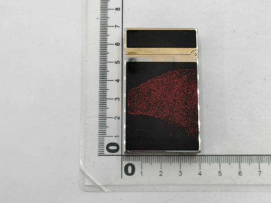S.T.Dupont D-Line Lighter, Reddish-Brown Lacquer with Glitter, Pink Gold Color, Box and Case Included, Other Accessories
