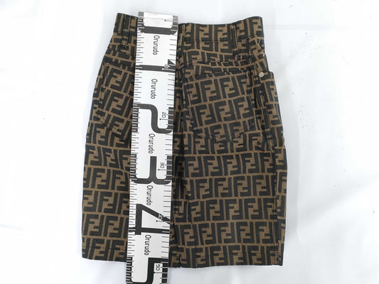FENDI Zucca Skirt Brown Size 26 Skirt