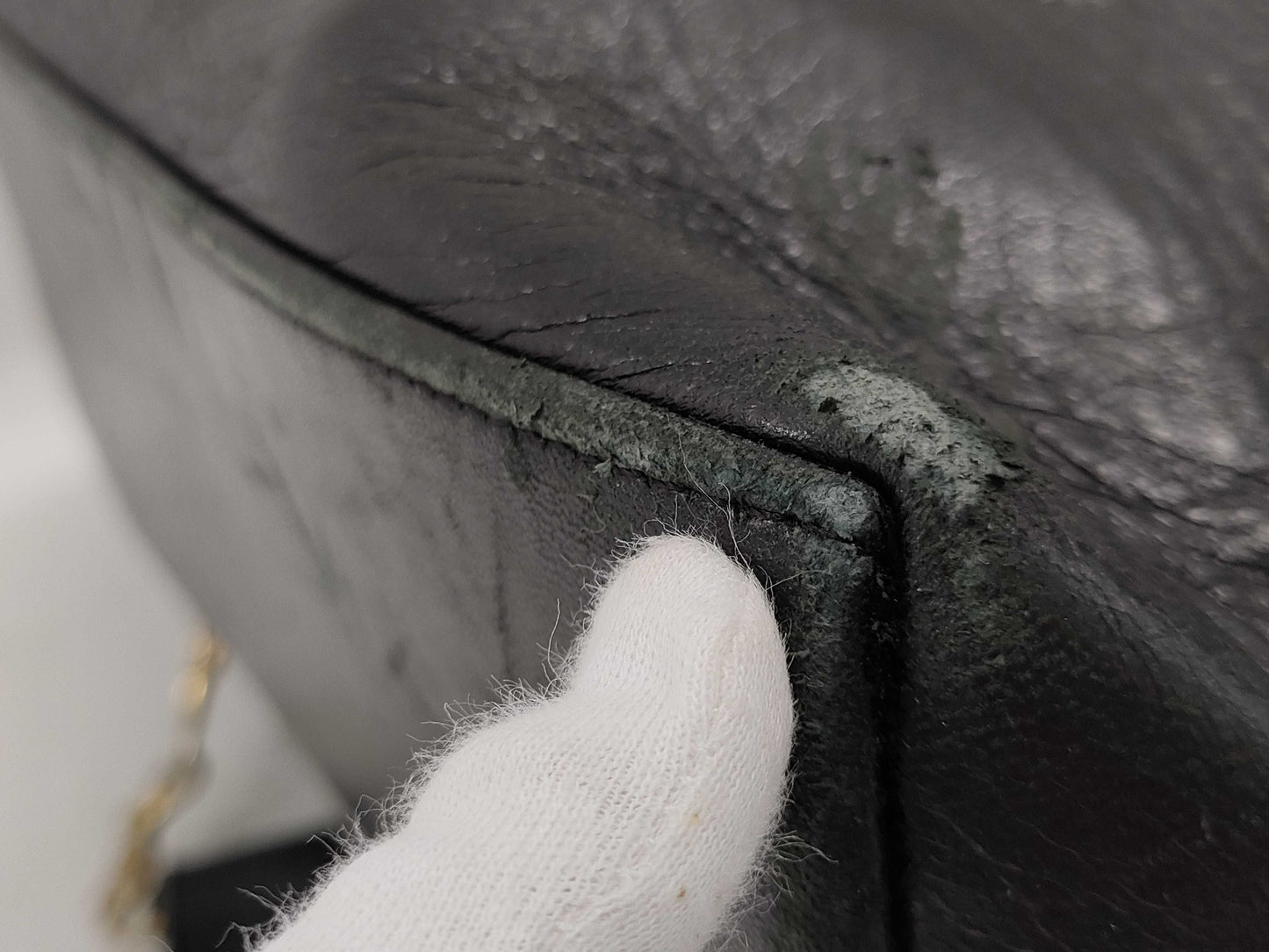 CHANEL Lambskin Drawstring Chain Shoulder Bag Black Backpack