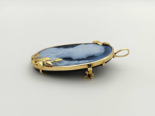 Cameo D0.04ct K18 12.3g Brooch