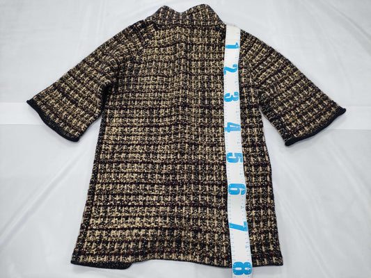 CHANEL Tweed Coat with Coco Mark and Color Stones, Size 40, with Tag