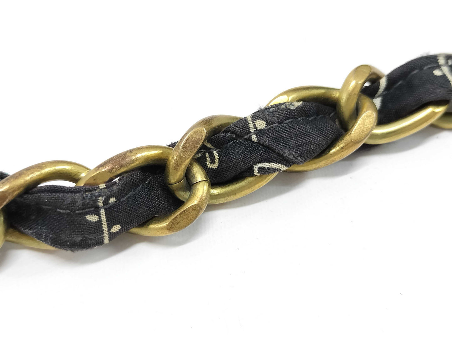 CHANEL Chanel Bandana Print Matelasse Coco Mark Turnlock Black Gold Cotton Shoulder Bag 2nd Series