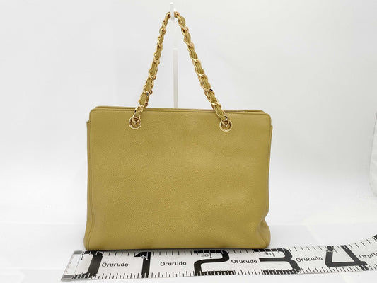 CHANEL Caviar Skin CHANEL Logo Double Chain Tote Bag #5