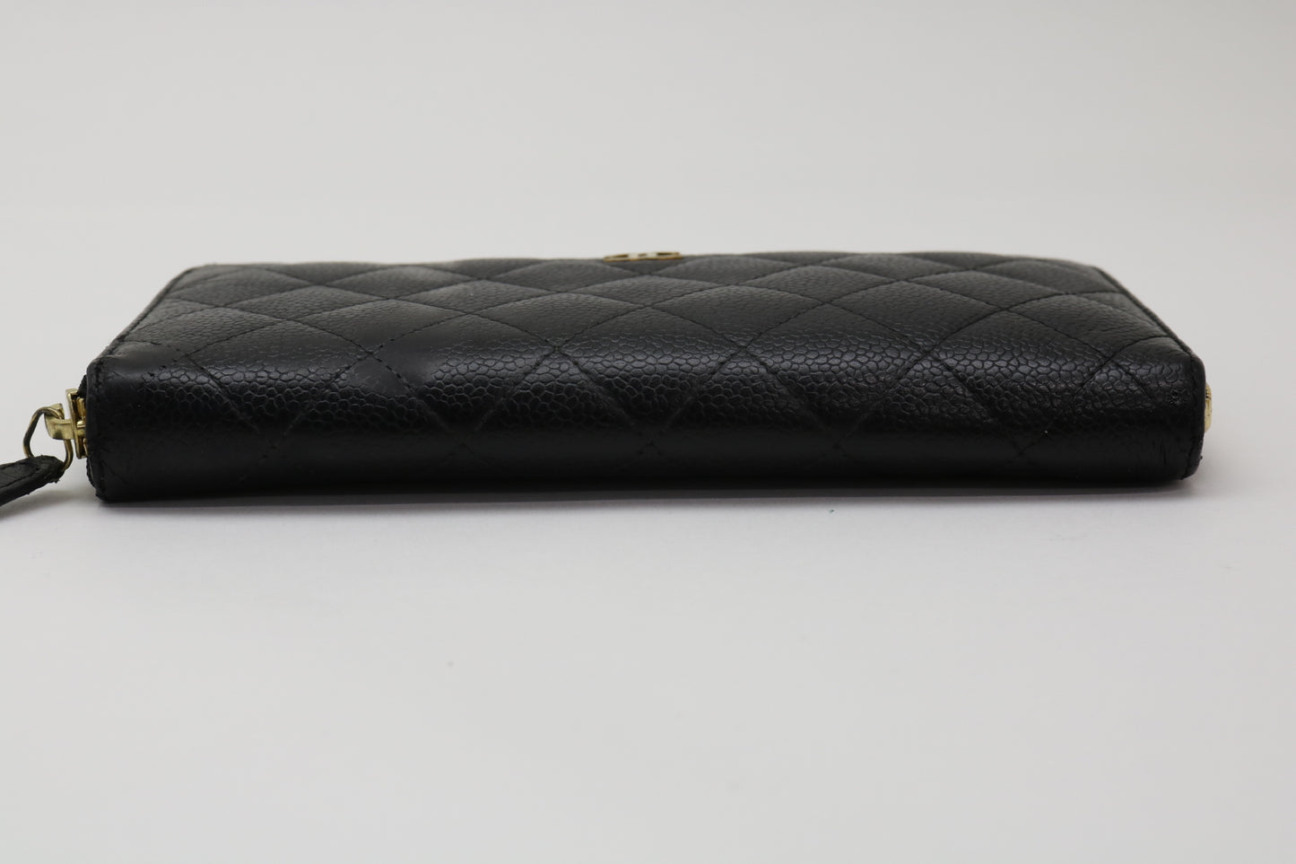 CHANEL Caviar Skin Coco Mark Zippy Wallet